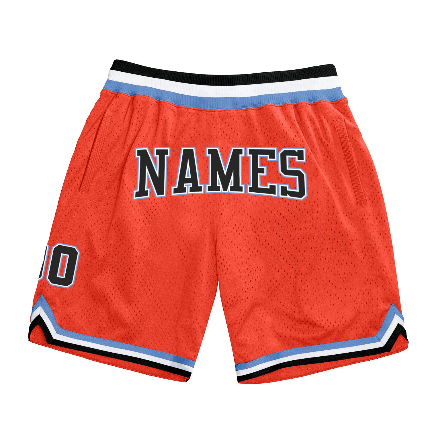 Custom Light Blue White-Red Authentic Throwback Basketball Shorts Discount