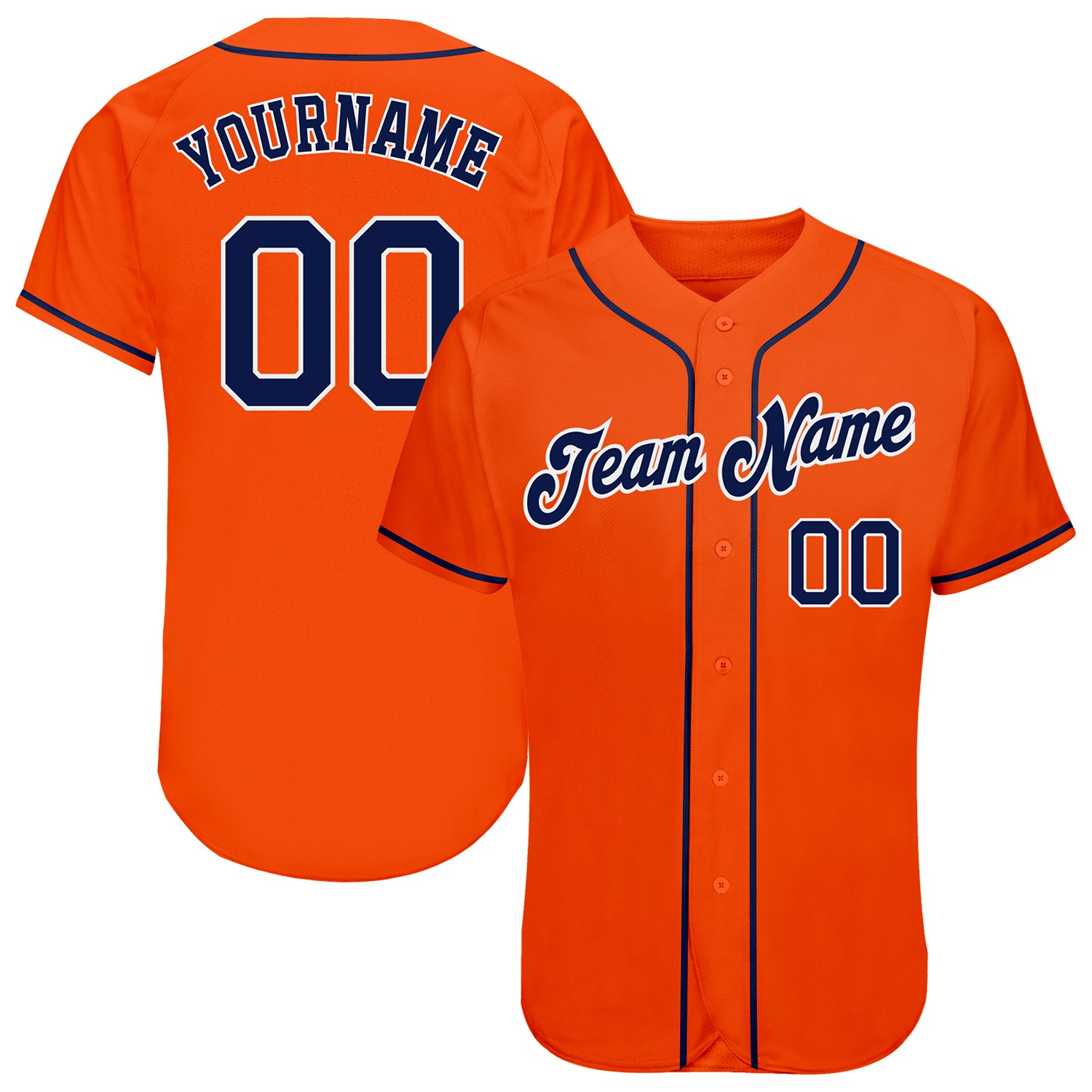 Sale Build White Baseball Authentic Orange Jersey Navy – CustomJerseysPro