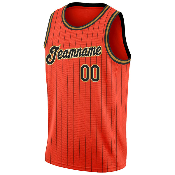 Cheap Custom Orange Black Pinstripe Black-Old Gold Authentic Basketball  Jersey Free Shipping – CustomJerseysPro