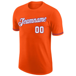 Custom Orange White-Purple Performance T-Shirt