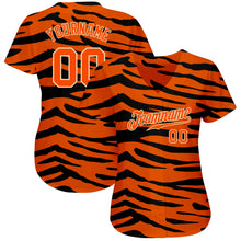 Load image into Gallery viewer, Custom Orange Orange-Black 3D Pattern Design Tiger Authentic Baseball Jersey
