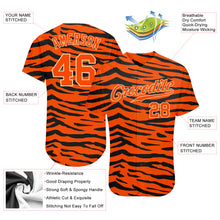 Load image into Gallery viewer, Custom Orange Orange-Black 3D Pattern Design Tiger Authentic Baseball Jersey
