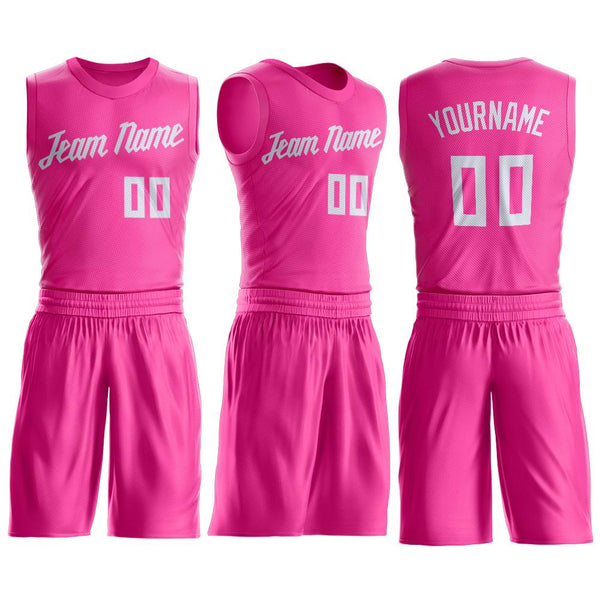 Custom Women Basketball Uniform Sublimation Printing Blank Pink Lady  Basketball Jersey Wear