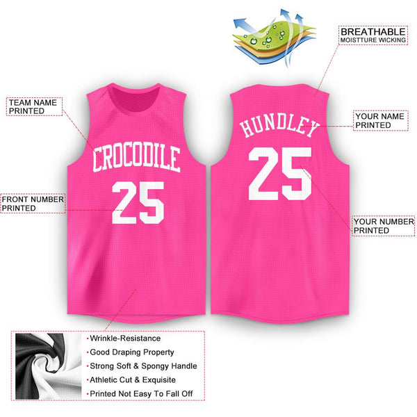 Custom Pink White Round Neck Suit Basketball Jersey – CustomJerseysPro