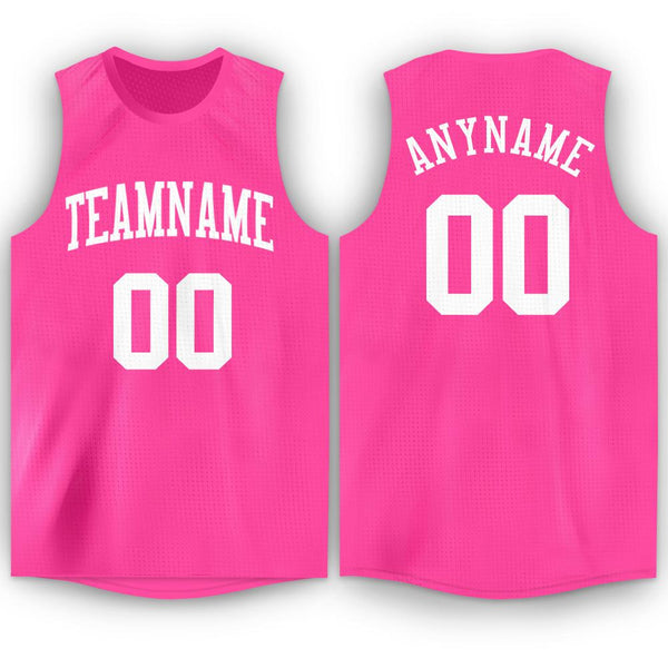 Full Custom Sublimation Mens Basketball Jersey 100% Polyester Basketball  Uniforms Girls Youth Pink And Red Basketball Shirt