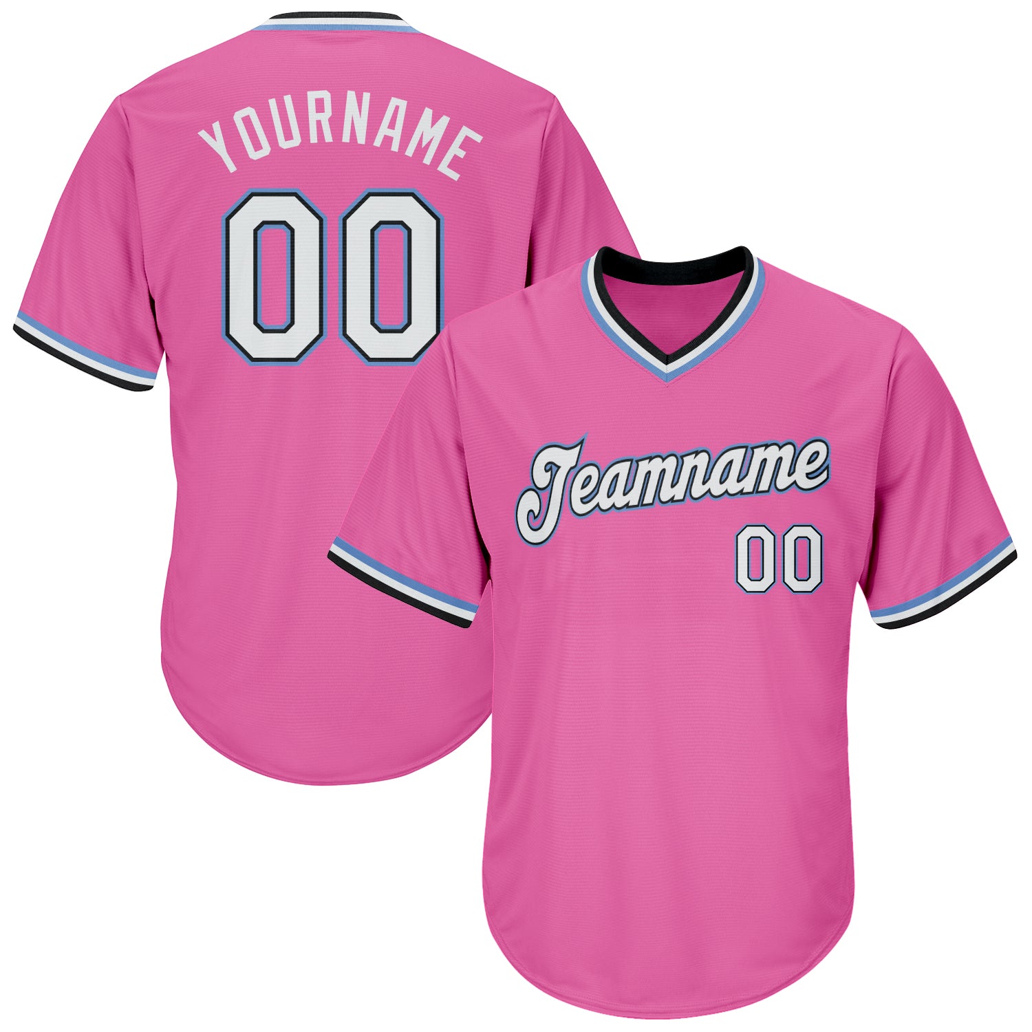 Sale Build Light Blue Baseball Authentic Pink Throwback Shirt