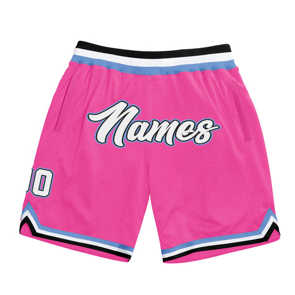 Sale Build Light Blue Basketball Pink Shorts White – CustomJerseysPro