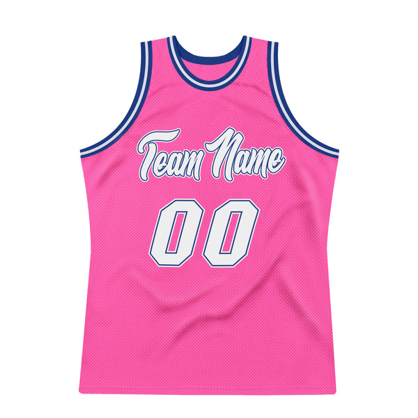 Sale Build Royal Basketball Authentic Pink Throwback Jersey White