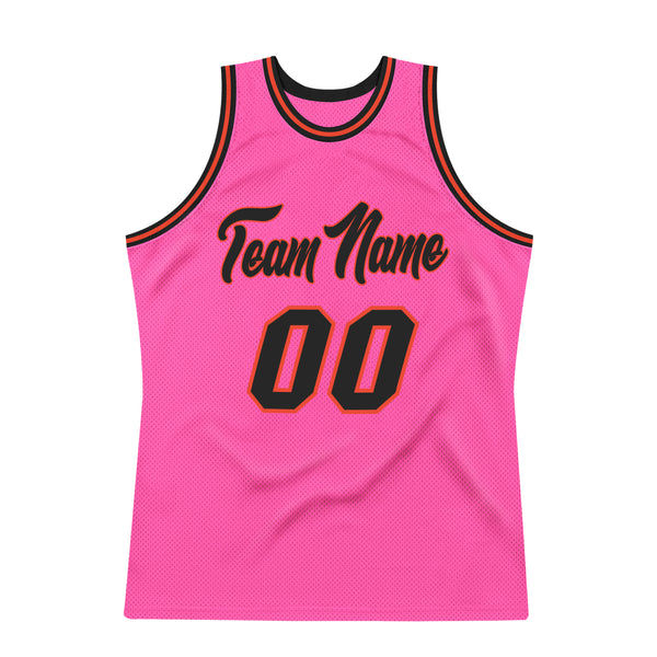 Design Team Basketball Black Orange Authentic Throwback Pink