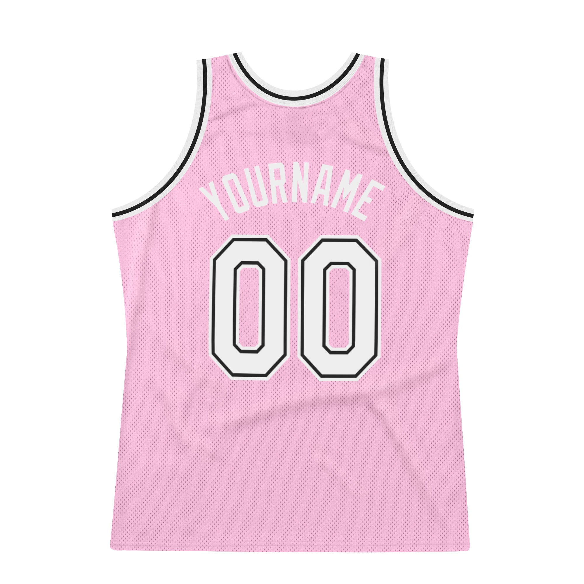 Custom Light Pink Black-White Authentic Throwback Basketball Jersey in 2023
