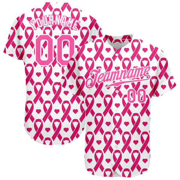 Custom Pink White 3D Pattern Design Breast Cancer Authentic