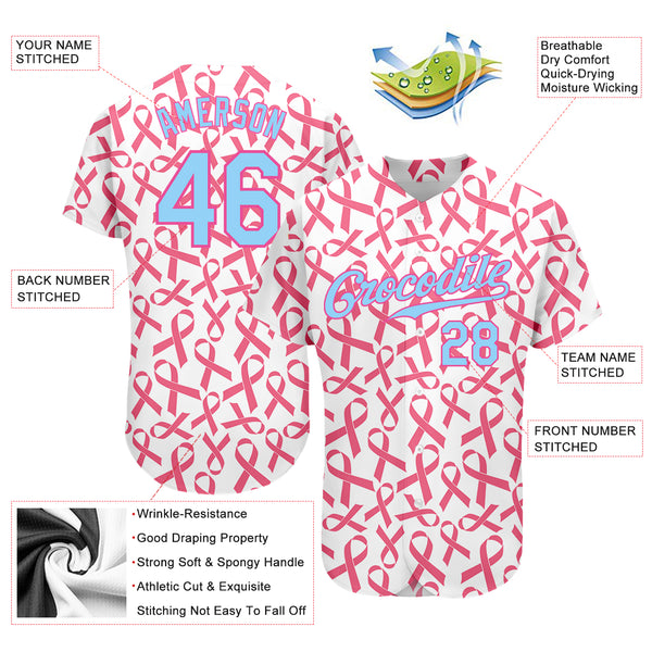 Cheap Custom Pink Pink-Black 3D Pattern Design Authentic Baseball Jersey  Free Shipping – CustomJerseysPro