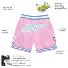 Загрузить изображение в средство просмотра галереи, Custom Light Pink White-Light Blue Authentic Throwback Basketball Shorts
