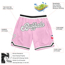 Load image into Gallery viewer, Custom Light Pink White-Black Authentic Throwback Basketball Shorts
