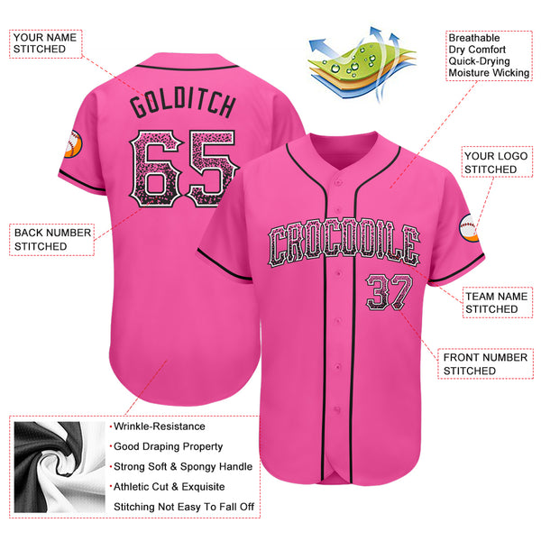 Custom Drift Fashion Baseball Jersey Black Pink-Light Blue