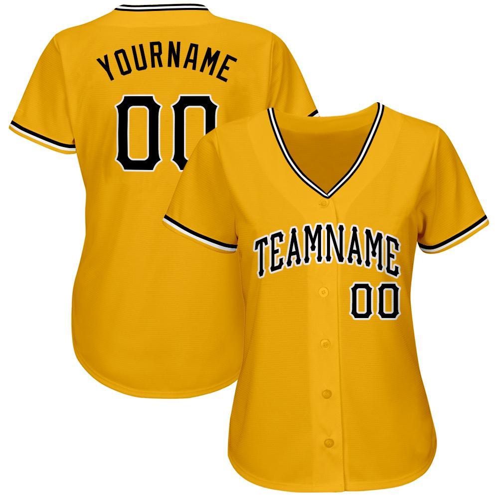 Custom Gold Black-White Baseball Jersey – CustomJerseysPro