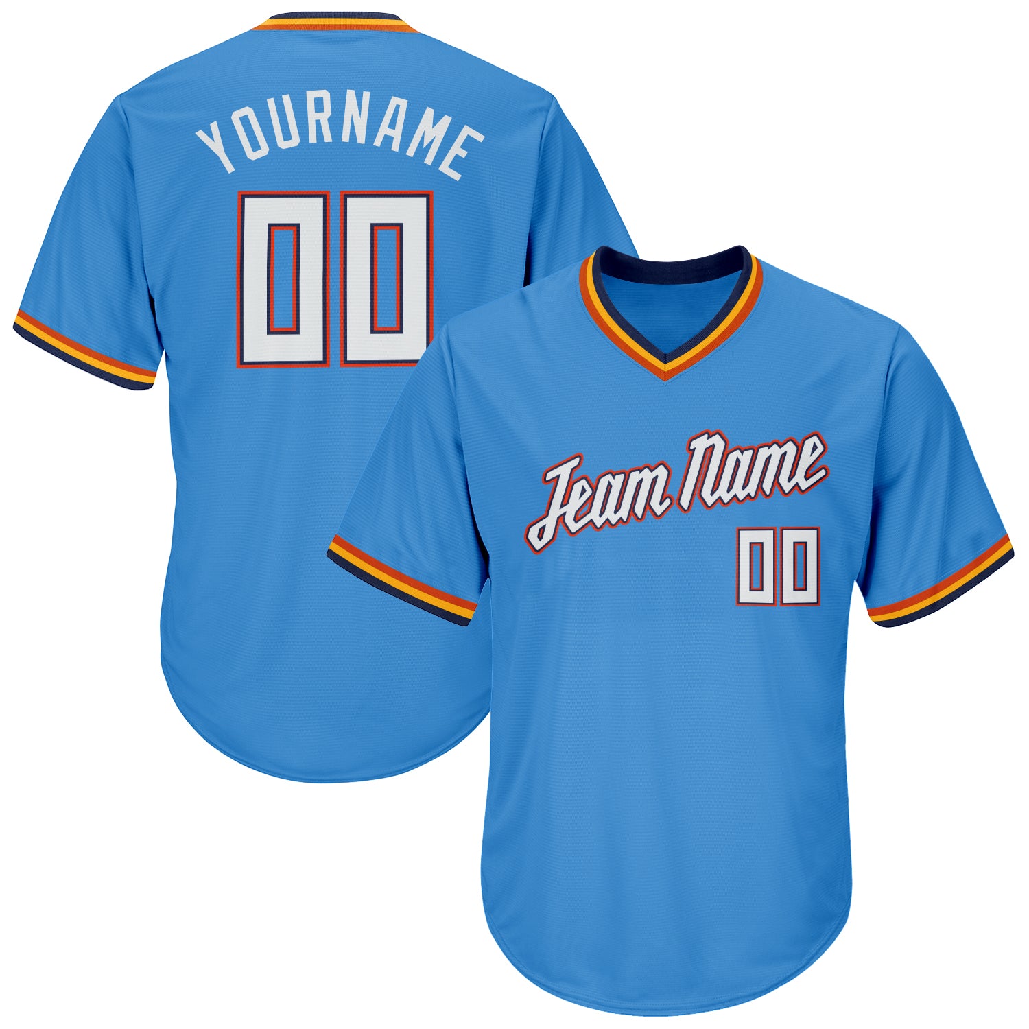 Sale Build Orange Baseball Authentic Powder Blue Throwback Shirt