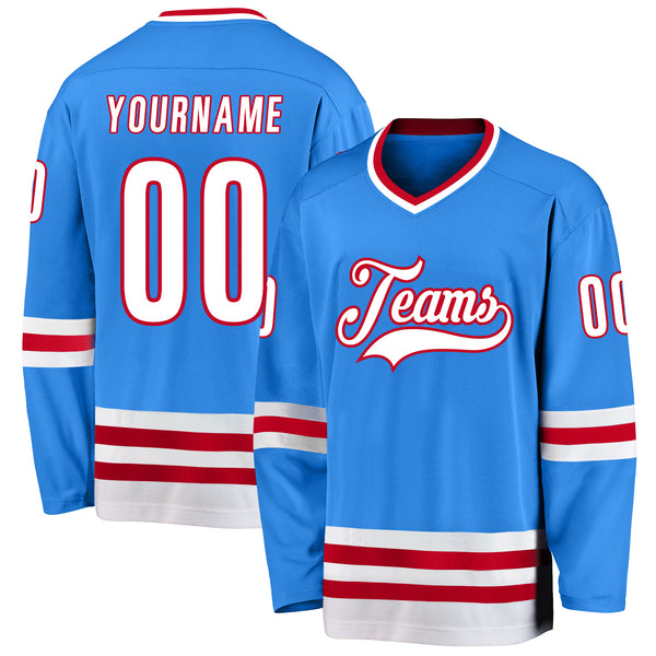 Powder blue 2024 hockey jersey