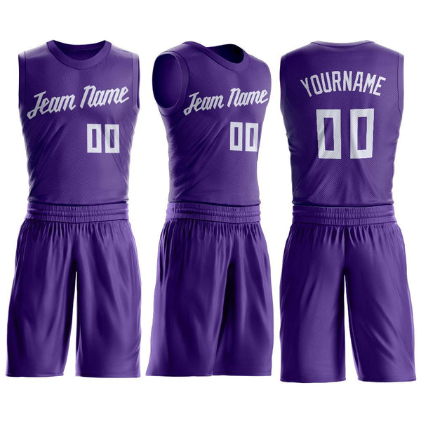 Purple Sublimation Personalized Cool Basketball Uniforms