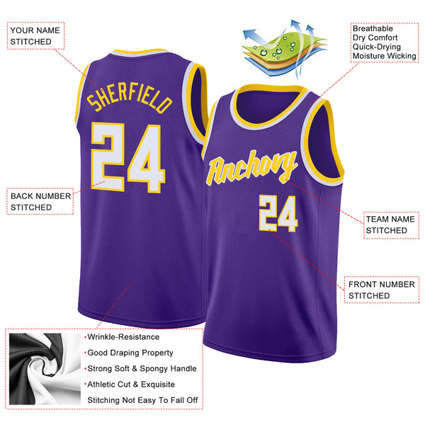 Sale Build White Basketball Authentic Neon Green Throwback Jersey Purple –  CustomJerseysPro