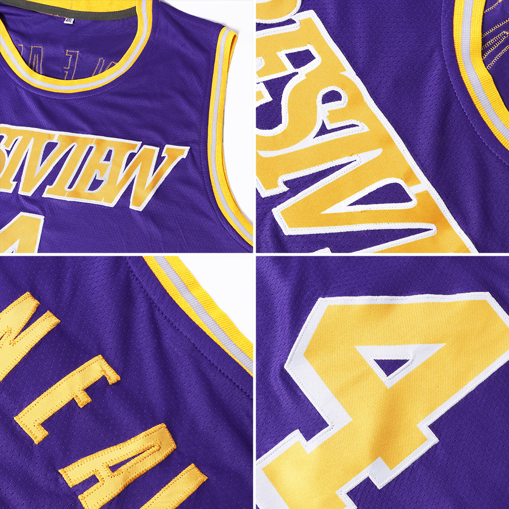 Sale Build Gray Basketball White Rib-Knit Jersey Purple