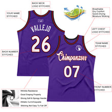 Загрузить изображение в средство просмотра галереи, Custom Purple White-Red Authentic Throwback Basketball Jersey
