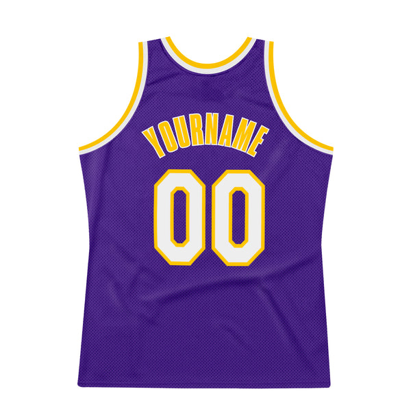 Sale Build Gold Basketball Authentic White Throwback Jersey Purple –  CustomJerseysPro