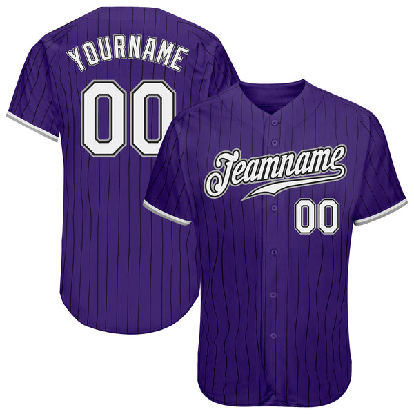 Custom Purple Black-Gray Authentic Baseball Jersey Discount