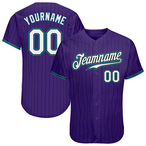 Cheap Custom Aqua Purple Pinstripe Purple-White Authentic Baseball Jersey  Free Shipping – CustomJerseysPro