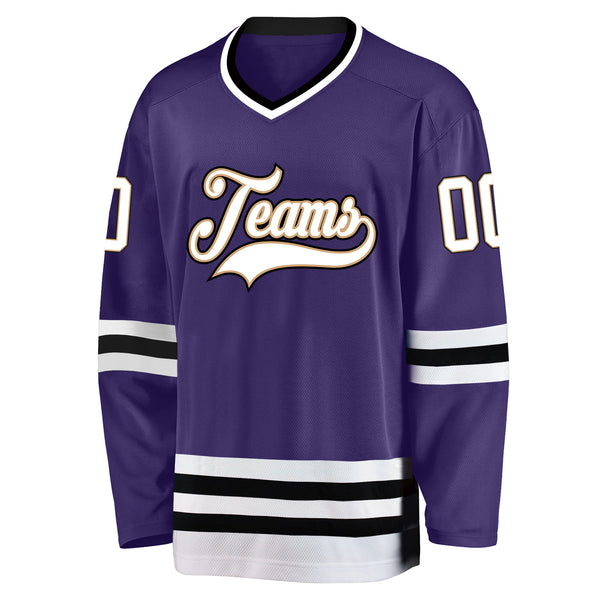 Cheap Custom Purple Black-White Hockey Jersey Free Shipping –  CustomJerseysPro
