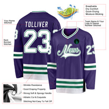 Charger l&#39;image dans la galerie, Custom Purple White-Kelly Green Hockey Jersey
