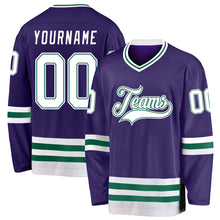 Charger l&#39;image dans la galerie, Custom Purple White-Kelly Green Hockey Jersey
