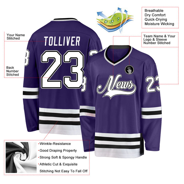 Cheap Custom Purple Black-White Hockey Jersey Free Shipping –  CustomJerseysPro