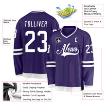 Charger l&#39;image dans la galerie, Custom Purple White Hockey Jersey
