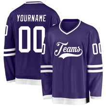 Charger l&#39;image dans la galerie, Custom Purple White Hockey Jersey
