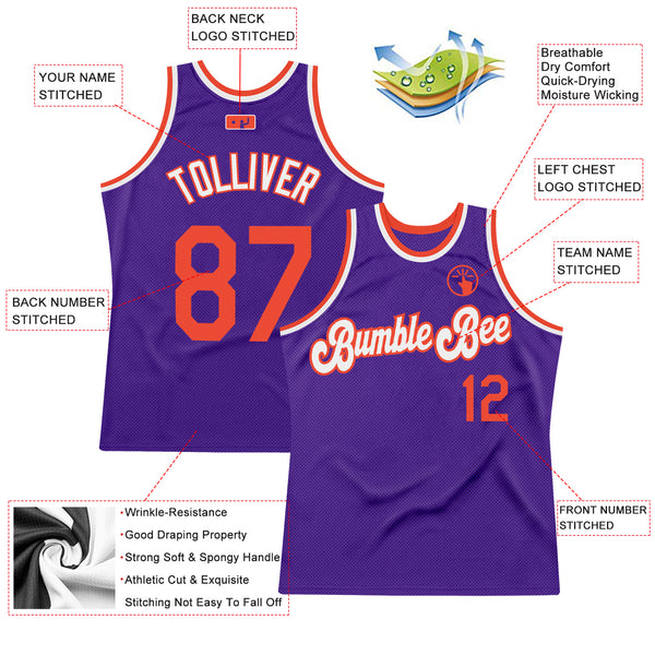 Cheap Custom Purple Orange-Black Authentic Throwback Basketball Jersey Free  Shipping – CustomJerseysPro