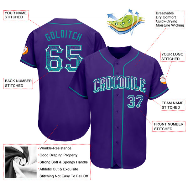 Cheap Custom Purple Aqua-White Authentic Drift Fashion Baseball