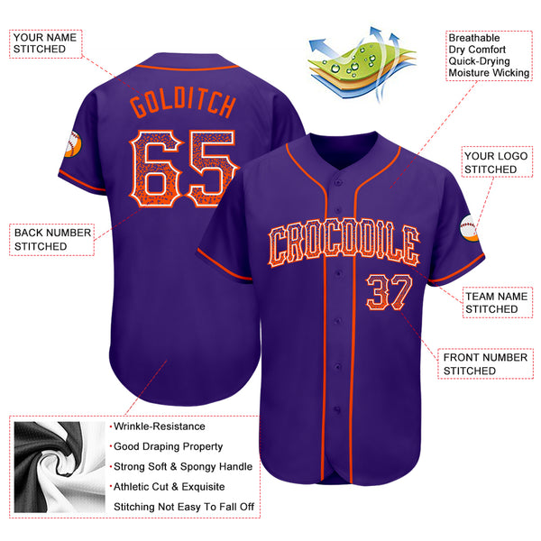 Cheap Custom Orange White-Purple Authentic Fade Fashion Baseball Jersey  Free Shipping – CustomJerseysPro
