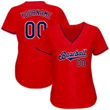 Charger l&#39;image dans la galerie, Custom Red Navy-White Authentic Baseball Jersey
