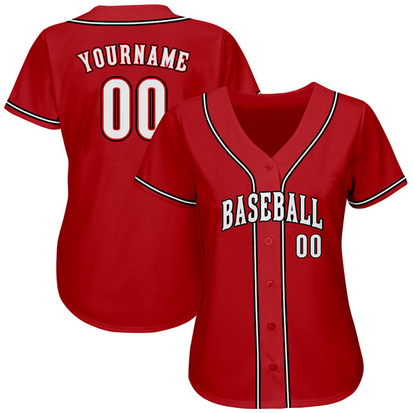 Sale Build Black Baseball Authentic Red Jersey White – CustomJerseysPro