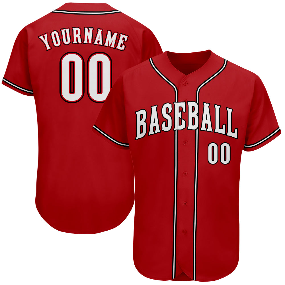 Custom Black Black-Red Authentic Baseball Jersey – CustomJerseysPro