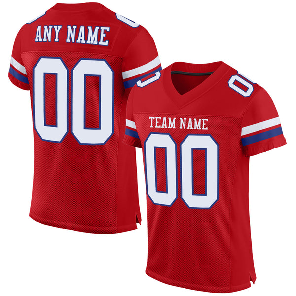 Custom Royal Red-White Mesh Authentic Football Jersey – CustomJerseysPro