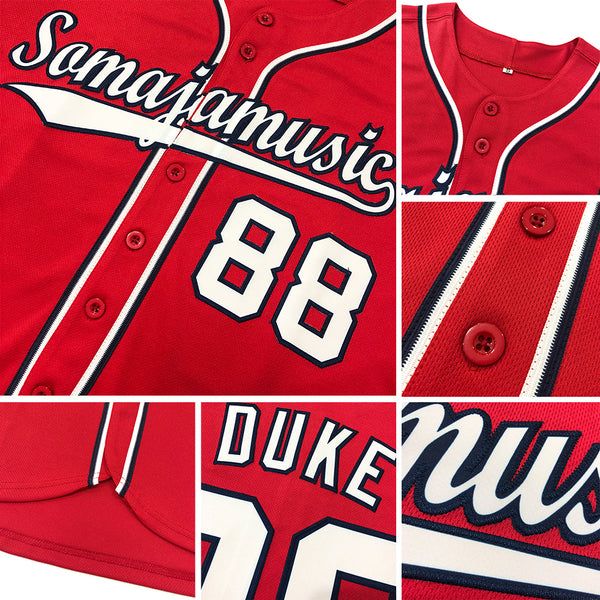 Sale Build Navy Baseball Authentic Red Jersey Red – CustomJerseysPro