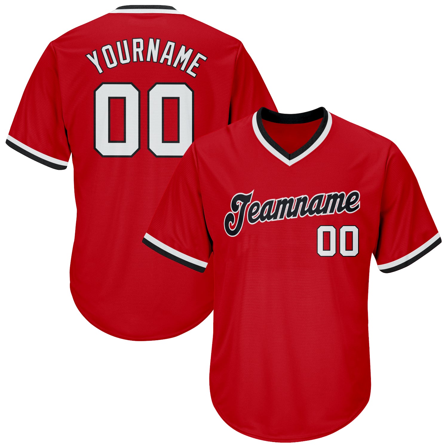 Sale Build Black Baseball Authentic Red Throwback Shirt White –  CustomJerseysPro