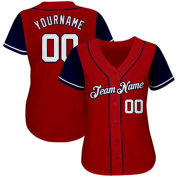 Sale Build Red Baseball Authentic Navy Jersey White – CustomJerseysPro