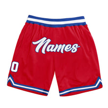 Загрузить изображение в средство просмотра галереи, Custom Red White-Royal Authentic Throwback Basketball Shorts
