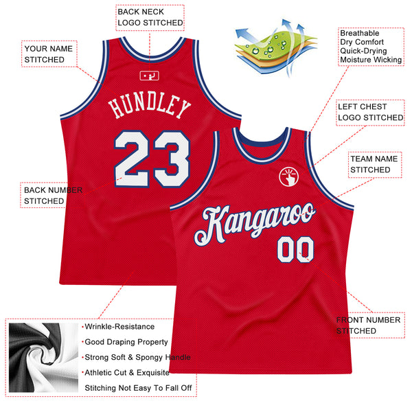 Sale Build Royal Basketball Cream Rib-Knit Jersey Red