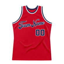 Laden Sie das Bild in den Galerie-Viewer, Custom Red Navy-White Authentic Throwback Basketball Jersey
