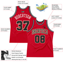 Load image into Gallery viewer, Custom Red Black-White Authentic Throwback Basketball Jersey
