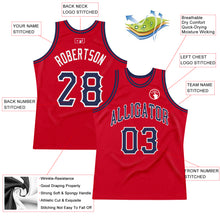 Laden Sie das Bild in den Galerie-Viewer, Custom Red Navy-White Authentic Throwback Basketball Jersey
